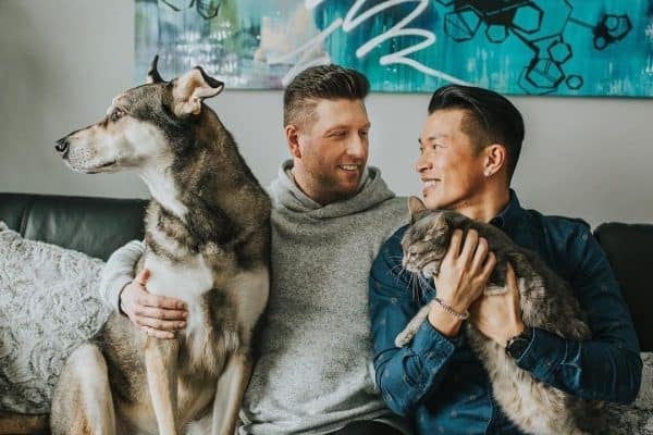 One day at a time - how Nick Owen endeavors to carry his husband's legacy 1 From left to right: Brad and Nick Owen with their pets