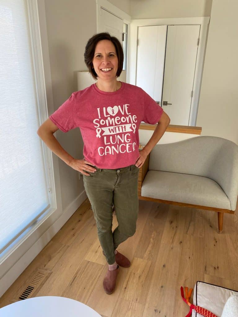 I love someone who has lung cancer shirt