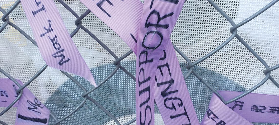 Ribbons of Hope at the Calgary Cancer Centre 9 FrontLine RibbonFence feat