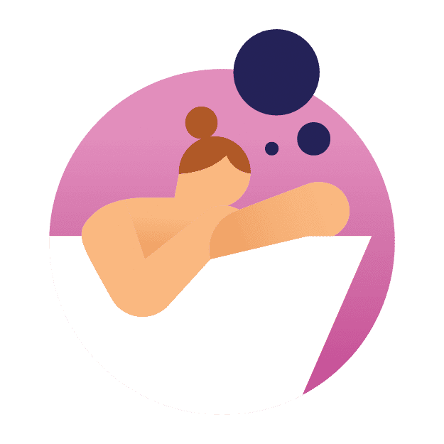 Hydrotherapy 101 4 Illustration of a person in a bath.