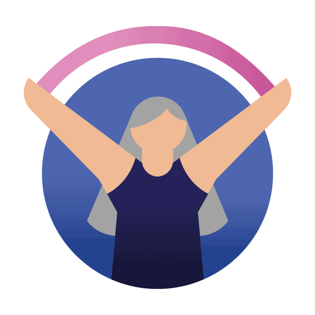 Hydrotherapy 101 3 An illustration of a woman with her arms up.