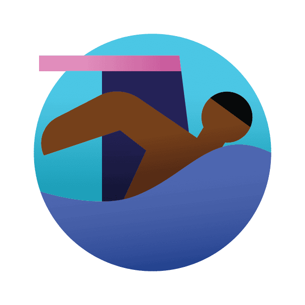 Hydrotherapy 101 2 Illustration of a person swimming.