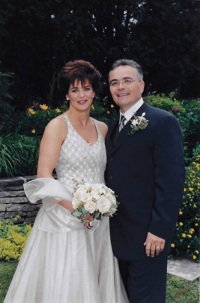 Gifts fuelled by love 1 Sharon McMinn and Jeff Goin stand together, in a white dress and suit, on their wedding day.