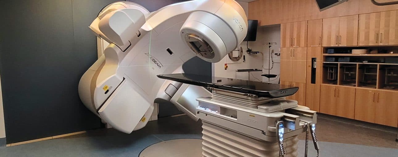 A legacy donation supports community care. 9 A linear accelerator in a hospital room.