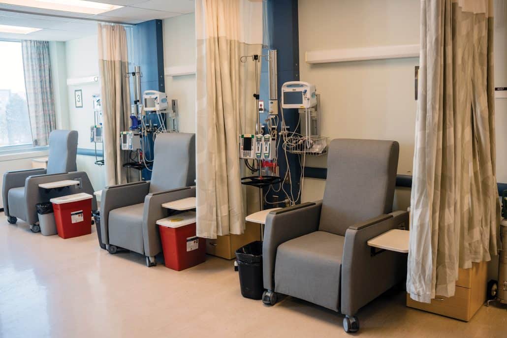 Three specialized assessment chairs. 