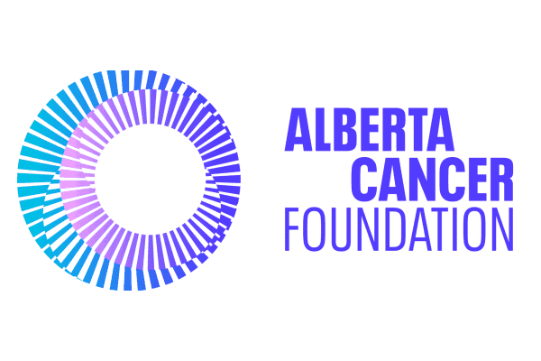 Alberta Cancer Foundation logo with purple and blue swirl.